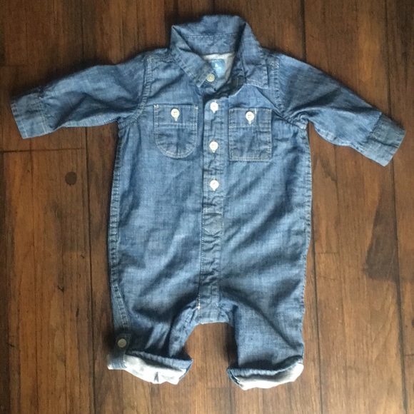 GAP Other - Baby Gap Denim Long Sleeve One-piece
